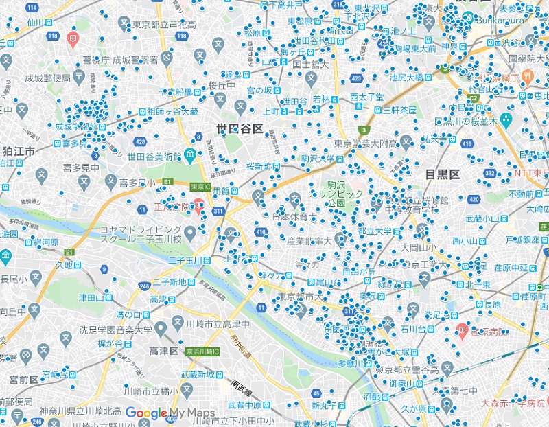 地図で見る社長 芸能人の住む街 東京23区編 社長の家 日本の豪邸写真集